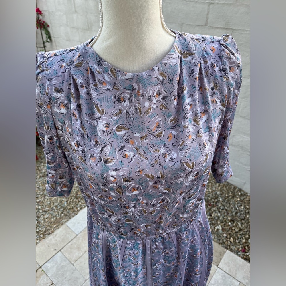 Vintage 60s a line floral spring summer midi dress - Picture 9 of 16